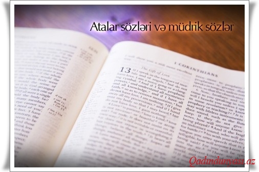 Bu dəfə atalar sözləri ingilis dilində tərcüməsi ilə