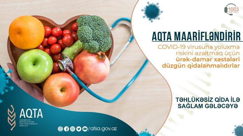 COVID-19 virusuna yoluxma riskini azaltmaq üçün ürək-damar xəstələri düzgün qidalanmalıdırlar